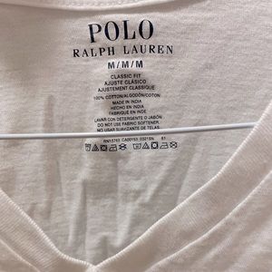 White classic fit Ralph Lauren v-neck.